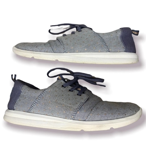 TOMS PASEO CHAMBRAY POLKA DOT SIZE 8 - Picture 7 of 7